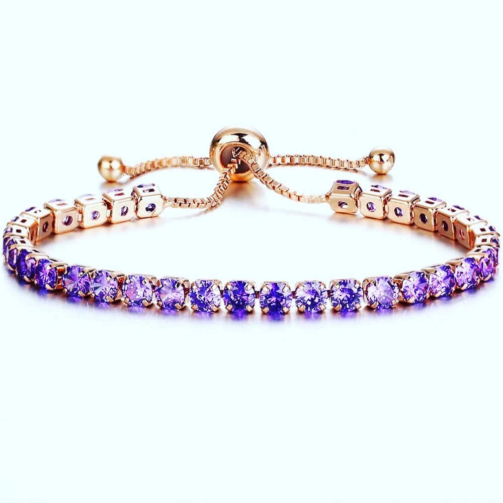 Beautiful Rose Gold with Purple Zirconia Bracelet